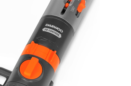 Удобные регуляторы позволяют настроить угол наклона форсунок, направление их движения и дальность струи, чтобы полить определенный сектор или заданную площадь от 90м² до 320м².